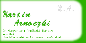 martin arnoczki business card